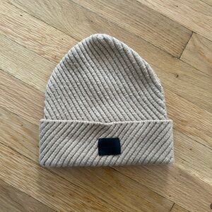 AllSaints Beige Ribbed Knit Beanie